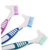 HOLIDYOYO 3pcs Double Head Toothbrush Set with Soft Nylon Bristles for Elderly Denture Care, Effectively Removes Stains and Cleans Inner and Outer Surfaces, for Travel and Outings view 3