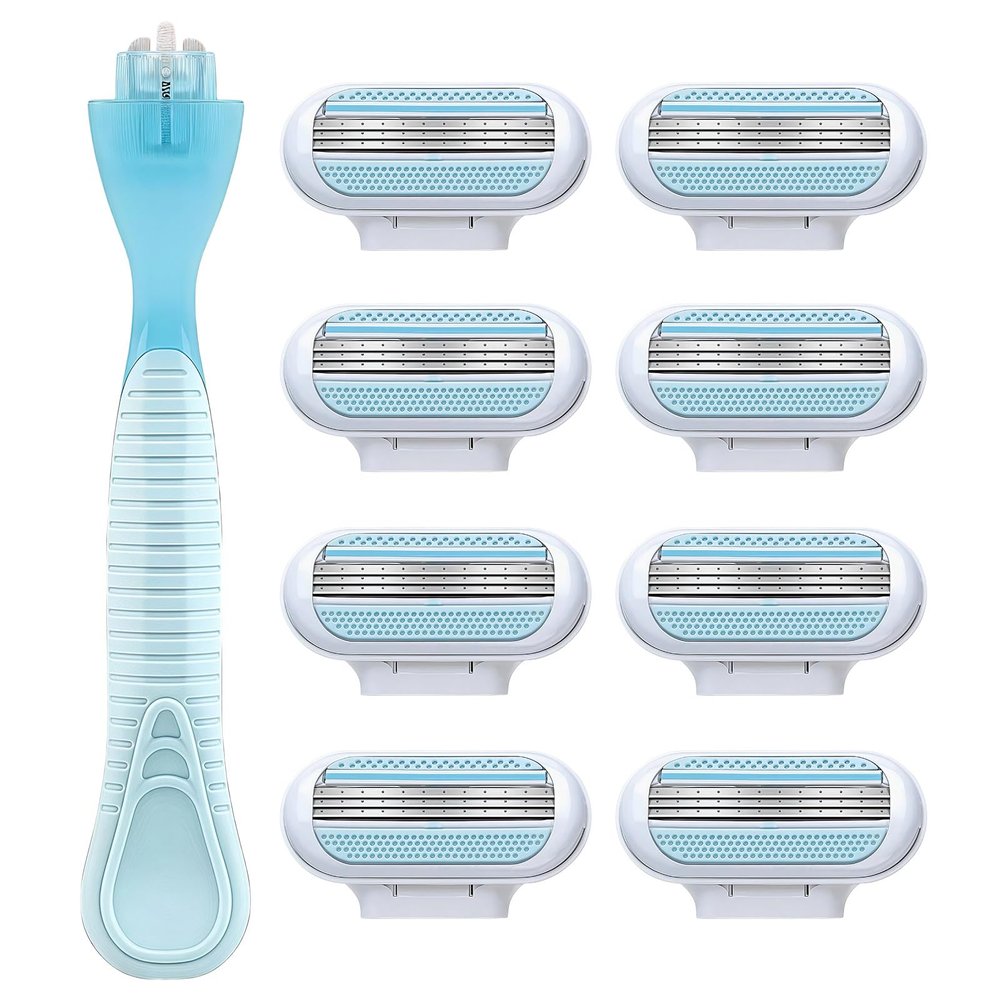 8PCS Razor Heads For Women - Suitable For The Gillette Venus Women's Razor Blade Refill Pack - Smooth 3 Layer Blade & Pivoting Head - Effortless Shave For Bathroom, Travel, Beach Party