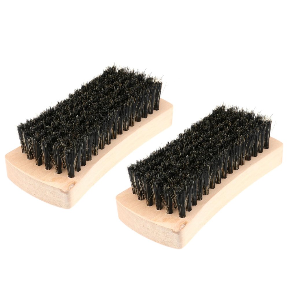 CIYODO 2Pcs Wooden Handle Bristle Shoe Cleaning Brushes for Clothes and Household Use Durable Pig Bristle Design with Hanging for Easy Storage and Gentle Shoe Surface Care