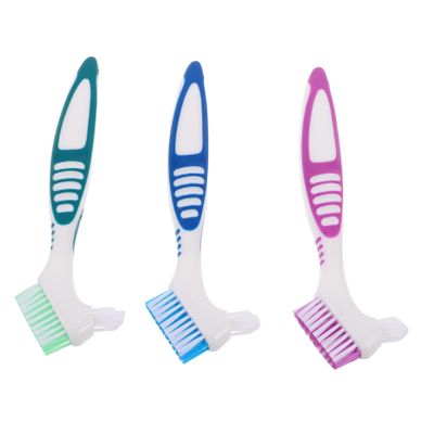 DECOMELODY 3pcs Toothbrush Cleaning Tool Dual Head Double Sided Soft Bristles Tooth Cleaning Brush for Elderly Portable Oral Care Suitable for Travel and Outings