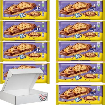All Types of Chocolates Bars Collections - Delicious Tasty & Twisty Treat Gift Box - Hazelnut,Strawberry,LU,TUC,Bubbly White Chocolates (Half Box (9 x Bars), TUC 87g)