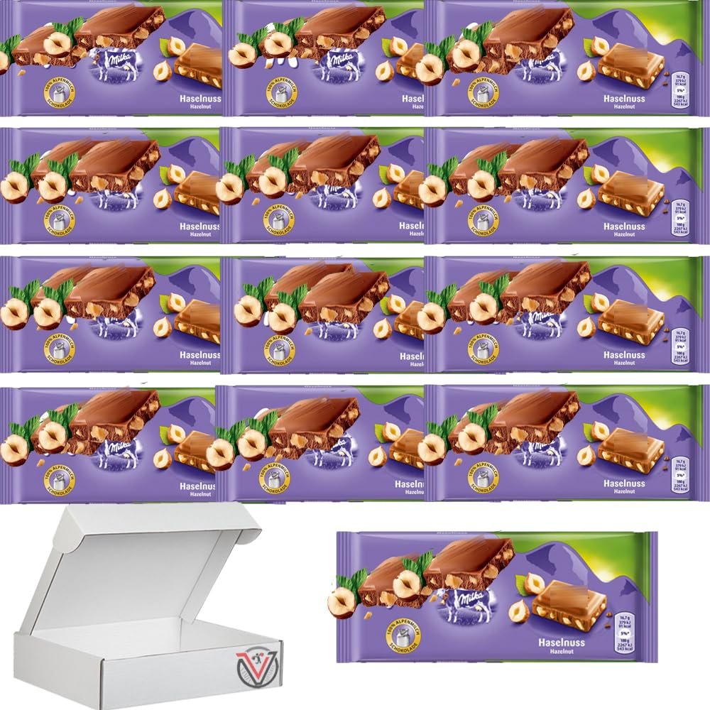 All Types of Chocolates Bars Collections - Delicious Tasty & Twisty Treat Gift Box - Hazelnut,Strawberry,LU,TUC,Bubbly White Chocolates (Half Box (12 x Bars), Hazelnut 90g)