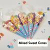 Personalised Stickers |Pre-filled Sweet Cones | Party Favours | Party Bags Gifts | Filled | Unfilled | Sticker | 20 Football Green Filled Cones - Vegan Sweet view 4