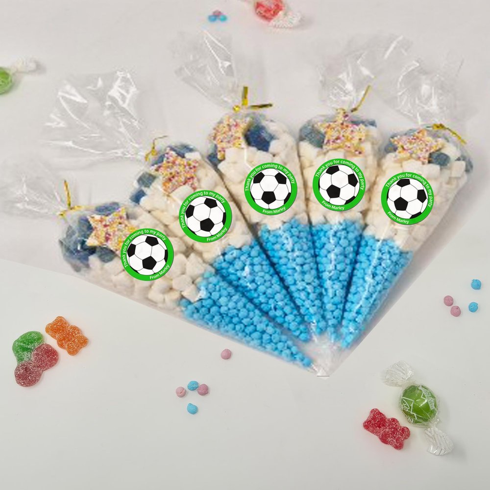 Personalised Stickers |Pre-filled Sweet Cones | Party Favours | Party Bags Gifts | Filled | Unfilled | Sticker | 10 Gaming Green Filled Cones - Pink Sweet