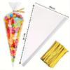 Personalised Stickers |Pre-filled Sweet Cones | Party Favours | Party Bags Gifts | Filled | Unfilled | Sticker | 24 Football Green Sticker with empty cones view 3