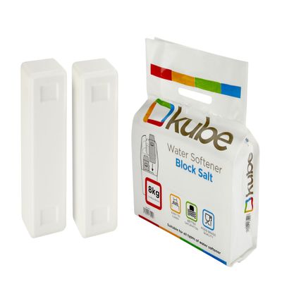 Kube Block Salt for Water Softeners - Premium Quality Rated Great Value 3 Bags with 6 Salt Blocks in Total.