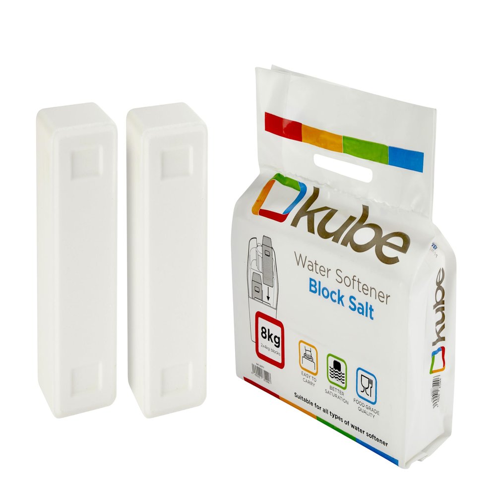 Kube Block Salt for Water Softeners - Premium Quality Rated Great Value 3 Bags with 6 Salt Blocks in Total.