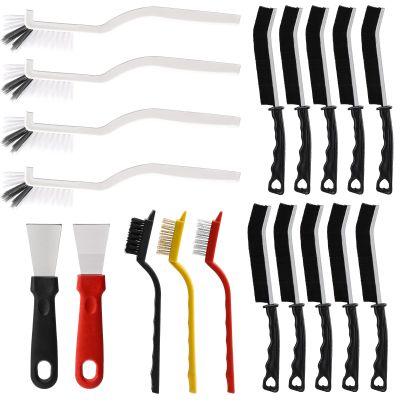 19Pcs Crevice Cleaning Brush Set, Hard Bristle Crevice Cleaner Supplies for Kitchen, Bathroom, Corner, Grout, Sink, Cup, Teapot, Bottle, Blender