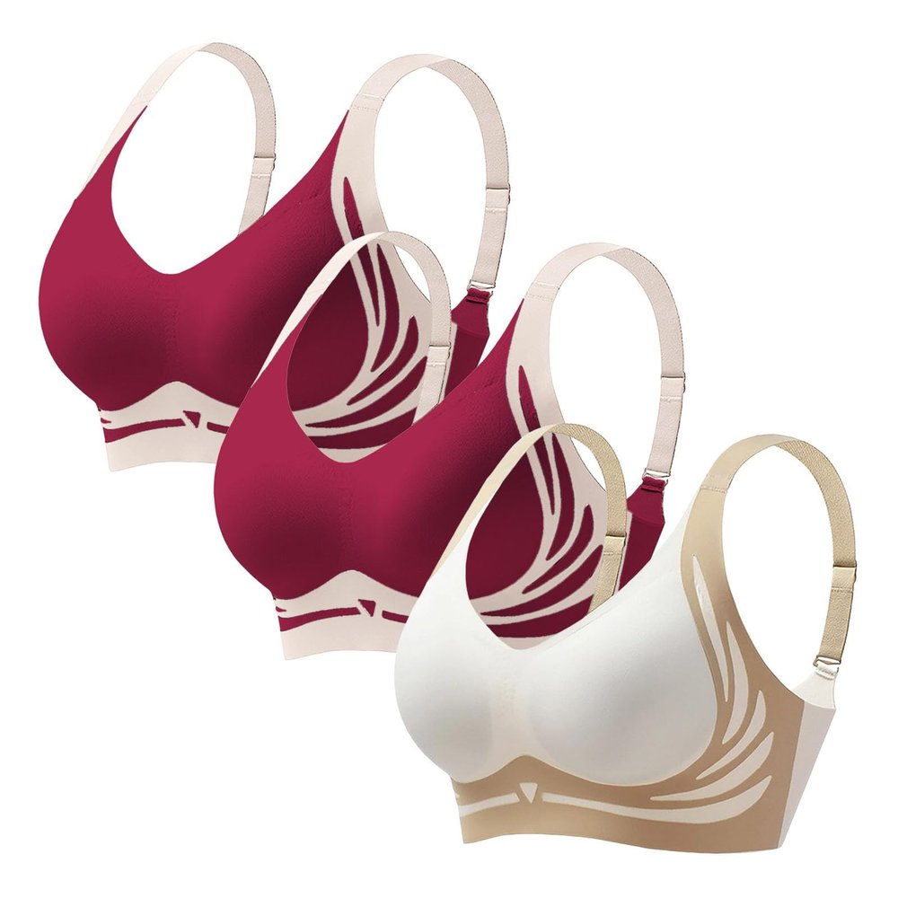 3 Pack Seamless Comfort Bras Wireless Sleep Bras Workout Yoga Jogging Casual Bra Tops Full Coverage Lightweight Breathable Non Wired Dailywear Versatile High Support Bralettes Blue