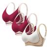 3 Pack Seamless Comfort Bras Wireless Sleep Bras Workout Yoga Jogging Casual Bra Tops Full Coverage Lightweight Breathable Non Wired Dailywear Versatile High Support Bralettes Blue view 1