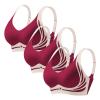 3 Pack Seamless Comfort Bras Wireless Sleep Bras Workout Yoga Jogging Casual Bra Tops Full Coverage Lightweight Breathable Non Wired Dailywear Versatile High Support Bralettes Pink view 1
