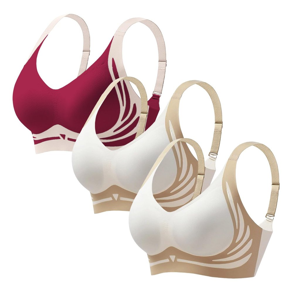 3 Pack Seamless Comfort Bras Wireless Sleep Bras Workout Yoga Jogging Casual Bra Tops Full Coverage Lightweight Breathable Non Wired Dailywear Versatile High Support Bralettes
