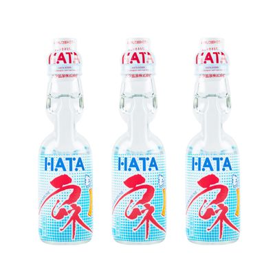 Hata Ramune Original 200 ml (Pack of 3) - Authentic Japanese Soft Drink, Fun Marble Bottle | Refreshing Fizzy Original Flavour