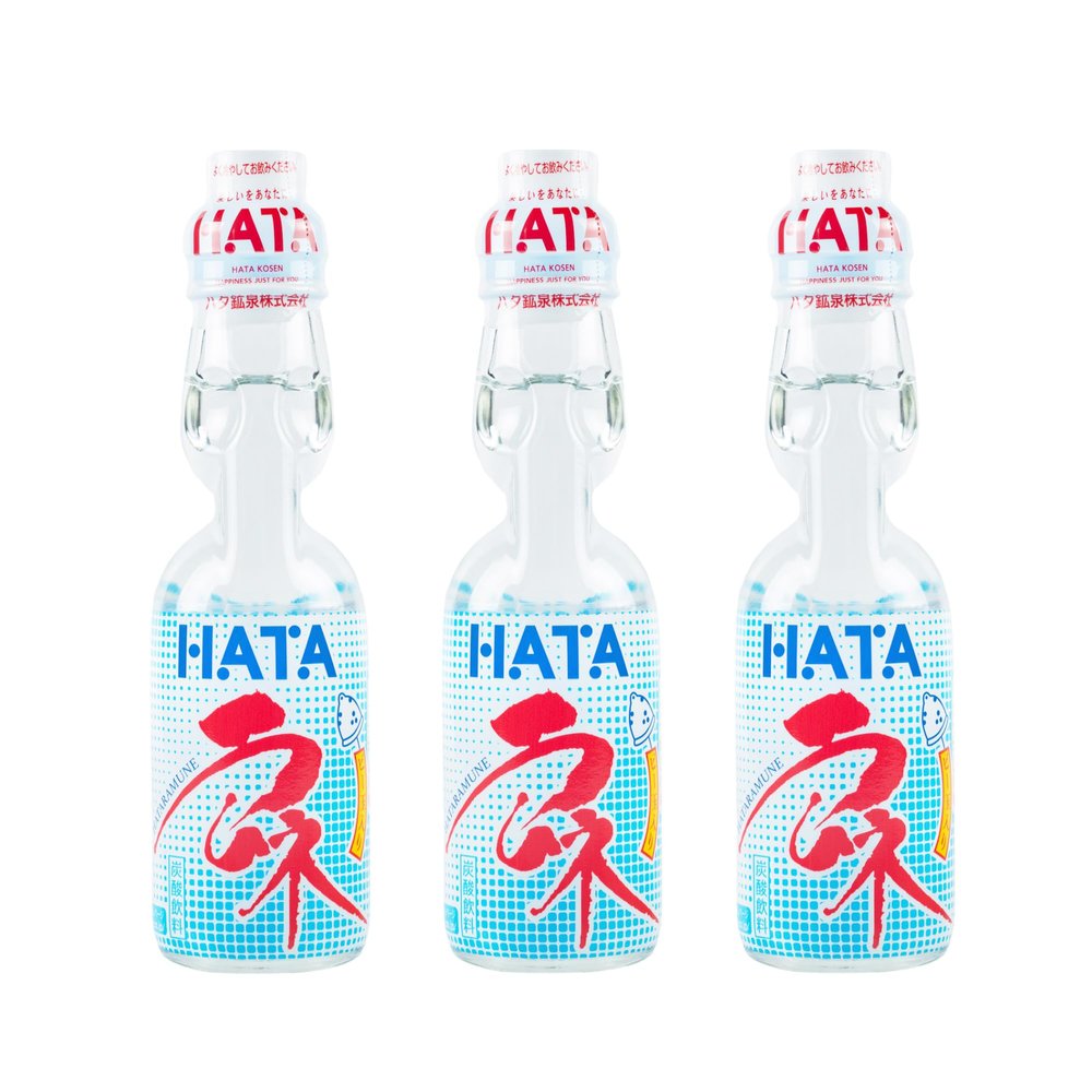 Hata Ramune Original 200 ml (Pack of 3) - Authentic Japanese Soft Drink, Fun Marble Bottle | Refreshing Fizzy Original Flavour