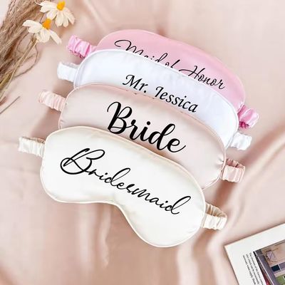 Miguha Personalized Sleeping Satin Eye Mask Custom Text Monogram Single Girl Party Overnight Gift Imitated Silk Eye Mask Comfortable