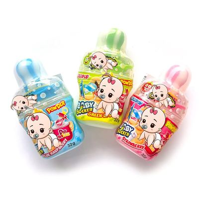 Baby Sucker Pop Fruit Flavored Lollipops with Dipping Powder Apple, Strawberry & Raspberry Fun Sweet Sour Candy Treat for Kids - JnyB (06 Pops)