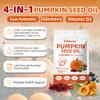 Pumpkin Seed Oil Capsules, 300 Softgels | 4 in 1 Vitamin D3 & Elderberry, 3000mg Cold Pressed & Pure Virgin Oil | Supports Hair, Urinary, Bladder & Prostate Health, Immune | Vegan, Non-GMO view 3