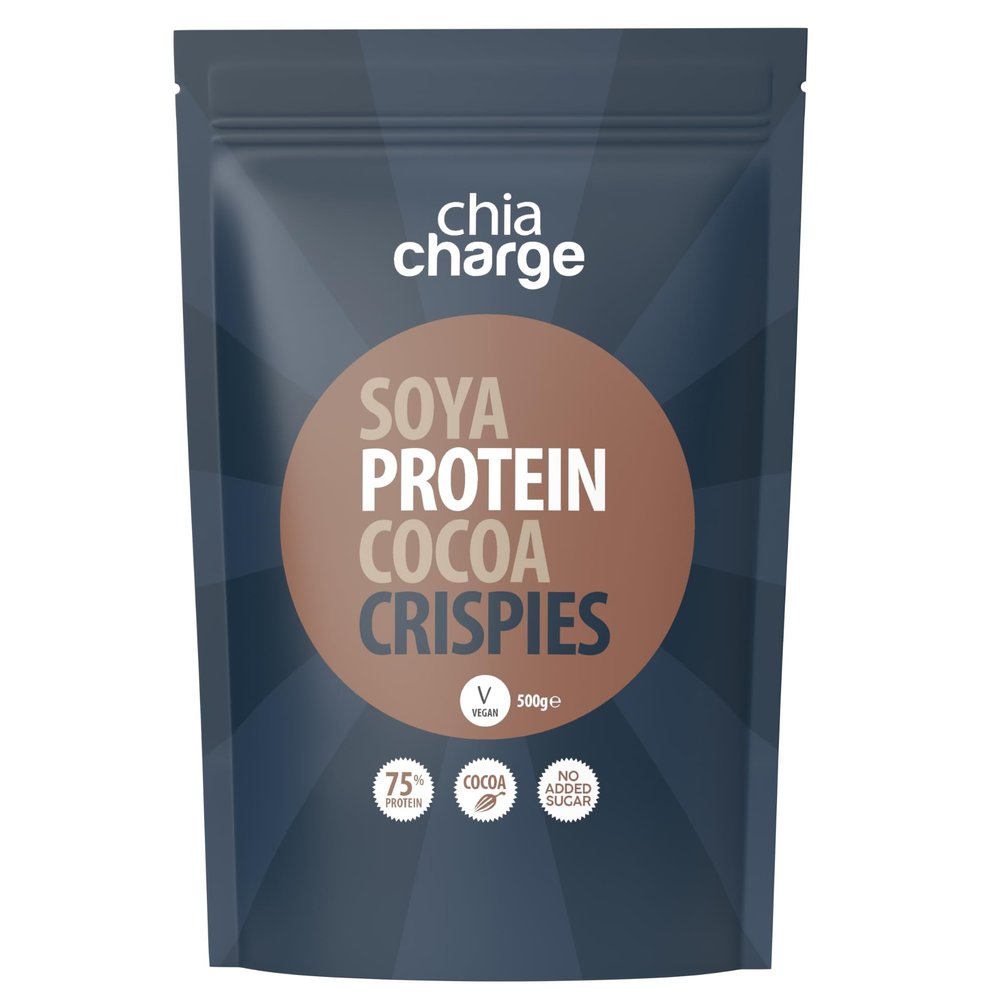 75% Protein Cocoa Soya Crispies - High Protein for Adults and Kids - Healthy, Wheat Free Vegan Snack - Low Fat Food, No Sugar Crispies (500 g (Pack of 1), Cocoa)