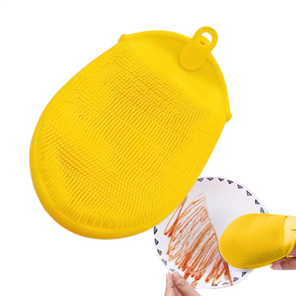 Birtern Silicone Sponges for Dishes,Double-Sided Silicone Dish Scrubber Brush | Housecleaning Dishwashing Scrub Scouring Brush for Pots Pans Grills Countertops Sinks Oven Vegetables Fruits Cleaning