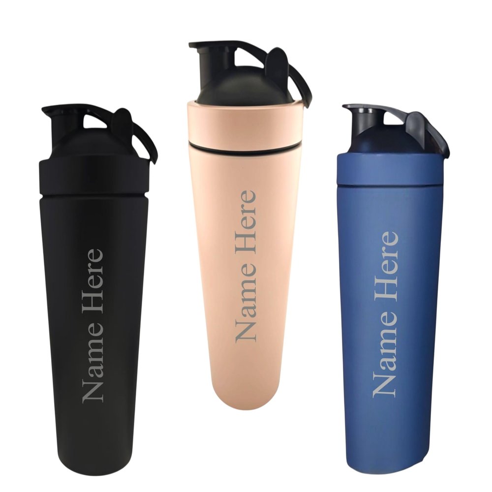 1stclassgifts [Custom] Personalised Engraved Name Protein Shaker Bottle 739ml 25oz Selection Of Colours (Black)