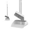 Swan Elevate Long-Handled Dustpan & Brush Set with Angled Feathered Soft Bristles, Posture-Positive with Built-In Retractable Comb for Easy Cleaning & Storage Loop, White SWFC2006WHTN view 1