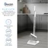 Swan Elevate Long-Handled Dustpan & Brush Set with Angled Feathered Soft Bristles, Posture-Positive with Built-In Retractable Comb for Easy Cleaning & Storage Loop, White SWFC2006WHTN view 2