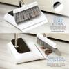 Swan Elevate Long-Handled Dustpan & Brush Set with Angled Feathered Soft Bristles, Posture-Positive with Built-In Retractable Comb for Easy Cleaning & Storage Loop, White SWFC2006WHTN view 4