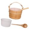 FashionCha Sauna Bucket and Ladle Set Sauna Accessories Leakproof Portable Sturdy Handmade view 1