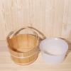 FashionCha Sauna Bucket and Ladle Set Sauna Accessories Leakproof Portable Sturdy Handmade view 3