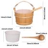 FashionCha Sauna Bucket and Ladle Set Sauna Accessories Leakproof Portable Sturdy Handmade view 4