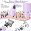 KUKANTST 4-in-1 Bikini Trimmer for Women, IPX7 Waterproof Electric Razor with LED Light, Painless Facial & Pubic Hair Removal, Dual Head Bikini Shaver for Underarm, Legs & Body Hair, Wet & Dry Use view 3