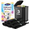Teivio Mini Trash Bags, 3L, 120 Pieces, Small Strong Trash Bags, Suitable for 3-5L Trash Bins, Waste Basket Liners for Home, Office, Kitchen (Black) view 1