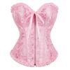 Women's Lace Up Boned Overbust Corset Bustier Lingerie Bodyshaper Top view 1