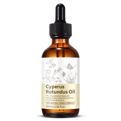 Cyprus Rotundus Oil for Hair Removal - Reducing Body Hair Growth | 100% Pure Cyperus Rotundus Essential Oil for Smooth Skin & Hair Removal, 60 ml