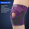 ABYON Knee Support for Men and Women, Adjustable Non-Slip Knee Brace with Side Stabilizers and Open Patella Gel Pad for Arthritis, Meniscus Tears, LCL/MCL/ACL Ligament Joint Pain (Purple-2XL/3XL) view 2