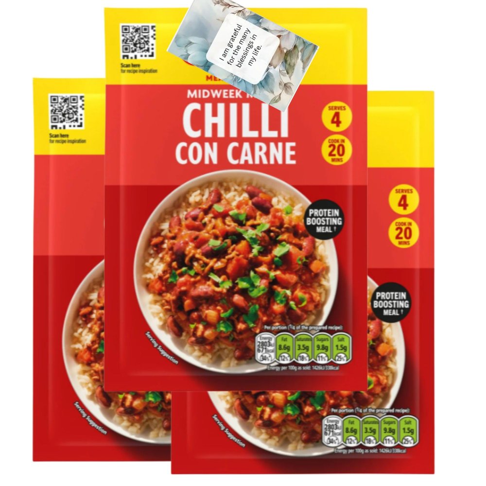 Midweek Meals Chilli Con Carne Meal Maker Mix Bundle (3 Pack) By Oerich Gift