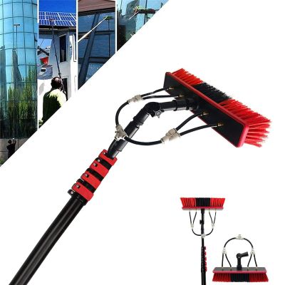 10.8m Telescopic Window Cleaning Kit | Water Fed Brush & 20m Hose | Long Pole Roof Cleaning Tools for Efficient Outdoor Window Washing
