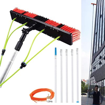 12m Telescopic Water Brush for Solar Panel & Window Cleaning - Extendable 7m Rod 50cm Brush Ideal for Conservatory Maintenance & Easy Access to High Areas
