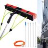 12m Telescopic Water Brush for Solar Panel & Window Cleaning - Extendable 7m Rod 50cm Brush Ideal for Conservatory Maintenance & Easy Access to High Areas view 1