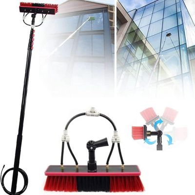 Telescopic Window Cleaning Kit - 12-39 FT Extendable Pole & 55cm Water Fed Brush Ideal for High Reach Cleaning at Home & Professional Use Efficient Window Washing Tools