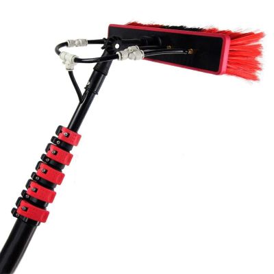 12FT Telescopic Window Cleaning Pole Kit - Water Fed Brush & Squeegee for Outdoor Glass, Solar Panels & Roofs - Extendable Reach for Easy Cleaning