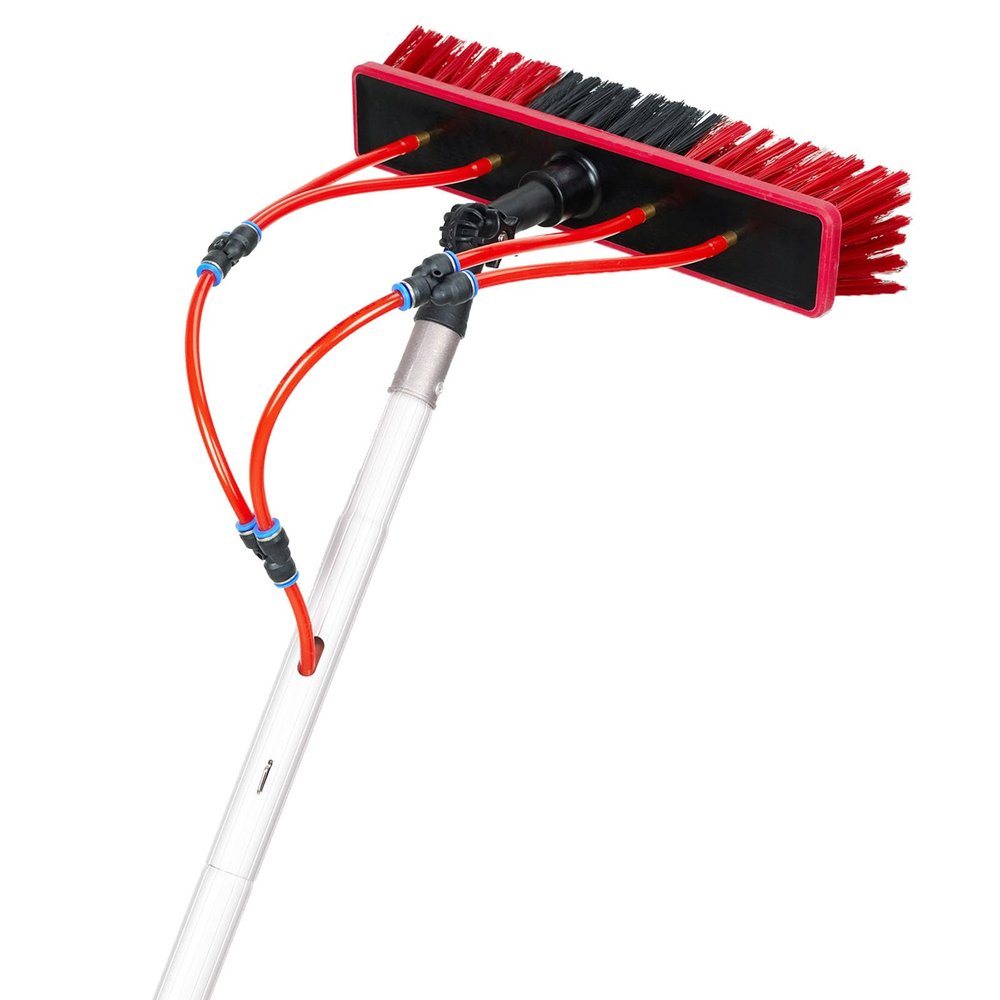 Adjustable Solar Panel Cleaning Brush Tool 35CM Telescopic Water Fed Brush for Efficient Cleaning of Solar Panels, Windows, and Walls Ideal for Easy Reach and Dirt Removal