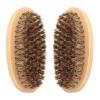 2 Sets Made in Pear Wood Beard Brush, Made of Natural Boar Bristles Mane Brush With Firm Beard Comb Great for Grooming BeardsSmall Travel Beard Brush, Convenient to Carry view 1