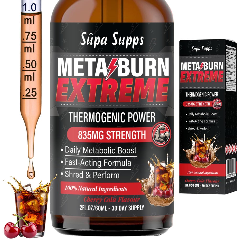 MetaBurn Extreme Liquid 60ml - Cherry Cola Flavour | Advanced Metabolism & Energy Support for Men & Women | Thermogenic Formula with Caffeine, Cayenne, Green Tea & Coleus Forskohlii