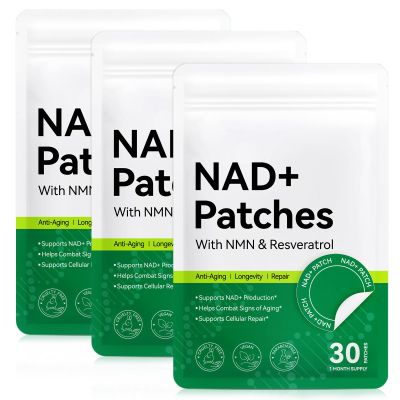 NAD Patches 90PCS, NAD Supplements with NMN & Resveratrol, Anti-Aging, Cellular Repair, NAD+ Production, Vegan, Cruelty Free, Paraben Free