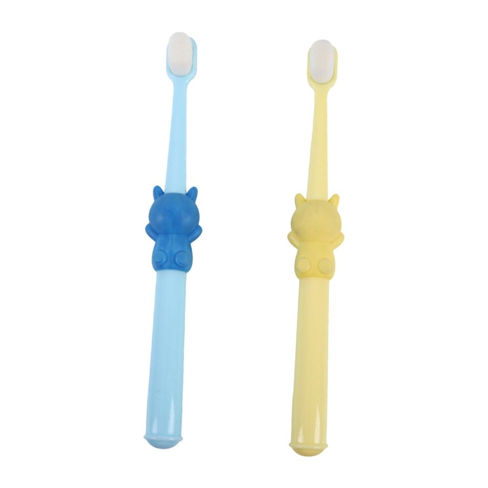 WRITWAA 2pcs Boys and Girls Toothbrush Soft Bristles Cartoon Design for Boy Girl Cleaning Teeth at Home