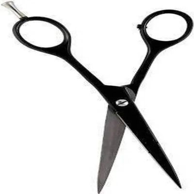 Professional Black Hair and Moustache Scissors Stainless Steel, Precise Cutting, for Home and Salon Use