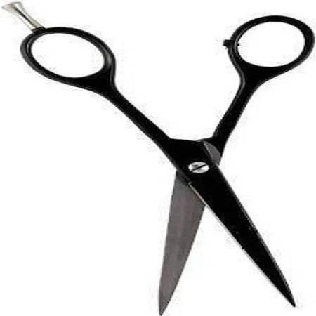 Professional Black Hair and Moustache Scissors Stainless Steel, Precise Cutting, for Home and Salon Use