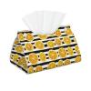 Black White Striped Lemon A Print Tissue Box Cover, Foldable Modern Leather Long Tissue Box Holder, Home Decor Accessories for Bathroom, Office Desk, Car, Tabletop view 1