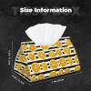 Black White Striped Lemon A Print Tissue Box Cover, Foldable Modern Leather Long Tissue Box Holder, Home Decor Accessories for Bathroom, Office Desk, Car, Tabletop view 2
